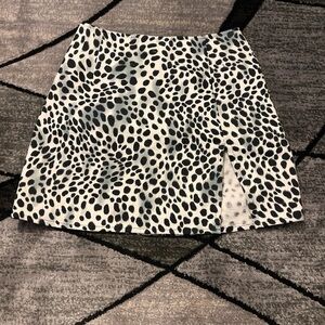 Motel Rocks Black and White Patterned Mini Skirt